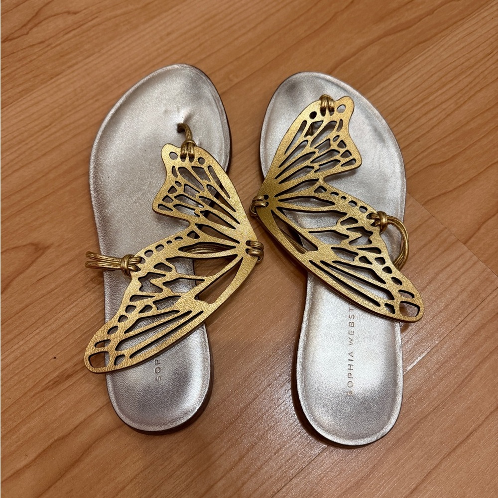 Sophia Webster Metallic Butterfly Sandals